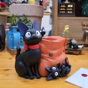 스튜디오 지브리 마녀배달부 키키 지지 화분 커버 소품 보관 장식품 (지지로부터의 선물)
