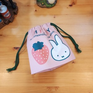 일본 미피 캐릭터 귀여운 화장품 생리대 여행 준비물 주머니 미니 조리개 파우치 (딸기)