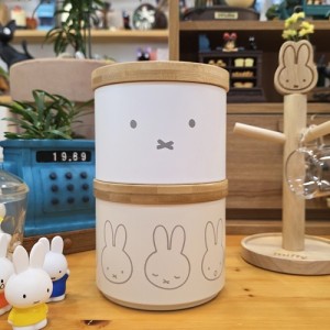 일본 미피 캐릭터 뱀부 뚜껑 스틸 캐니스터 소품 보관함 다용도 보관 용품