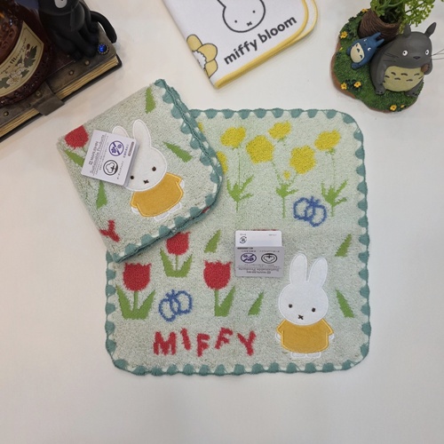 일본 미피 캐릭터 손수건 핸드타월 미니타월 (꽃정원)