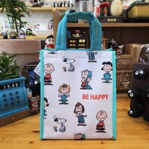 일본 스누피 캐릭터 귀여운 소풍 도시락 간식 이유식 가방 보온 보냉 가방 사각 런치백 M
