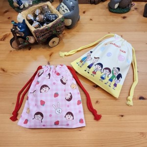마루코는 아홉살 치비 마루코 캐릭터 귀여운 화장품 생리대 소품 준비물주머니 조리개 파우치