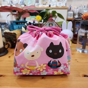 일본 크루르 크루레 토끼 캐릭터 소풍 피크닉 김밥 간식 도시락 가방 조리개 파우치 주머니