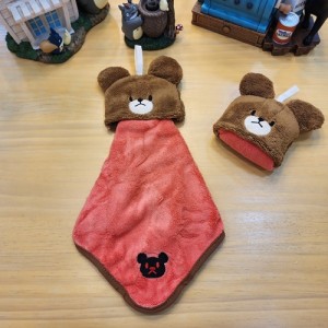 재키 베어스쿨 곰돌이 캐릭터 어린이집 유치원 준비물 마이크로 주방 고리 핸드 타월 수건
